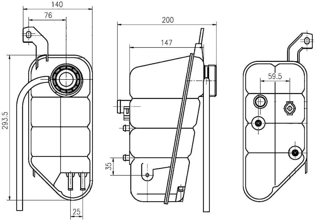 CRT 118 000S – CLEVITE 77 Coolant Reservoir, OE Replacement